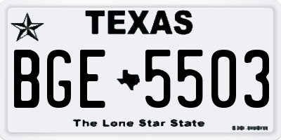 TX license plate BGE5503