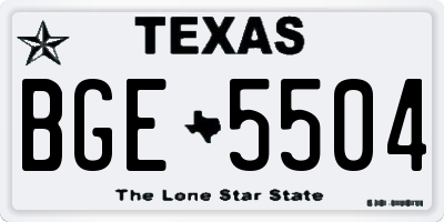 TX license plate BGE5504