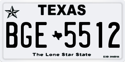 TX license plate BGE5512