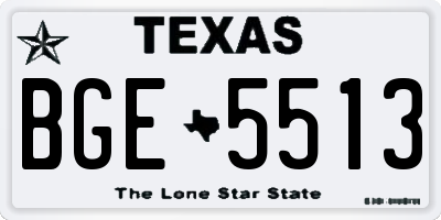 TX license plate BGE5513
