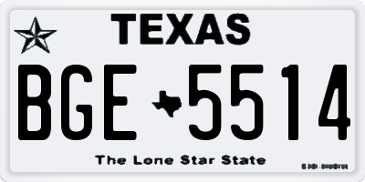 TX license plate BGE5514
