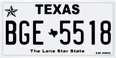 TX license plate BGE5518