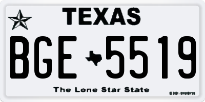 TX license plate BGE5519