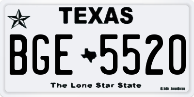 TX license plate BGE5520