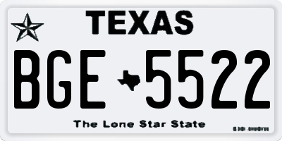 TX license plate BGE5522