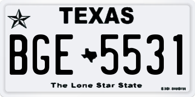 TX license plate BGE5531