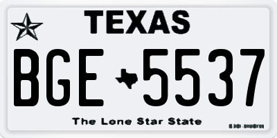 TX license plate BGE5537