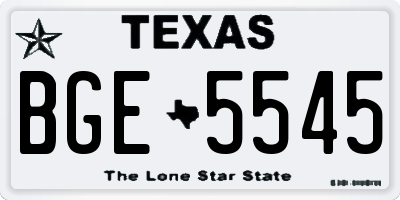 TX license plate BGE5545