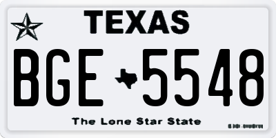TX license plate BGE5548