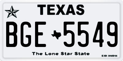 TX license plate BGE5549