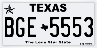 TX license plate BGE5553