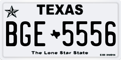 TX license plate BGE5556