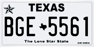 TX license plate BGE5561