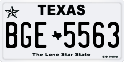 TX license plate BGE5563