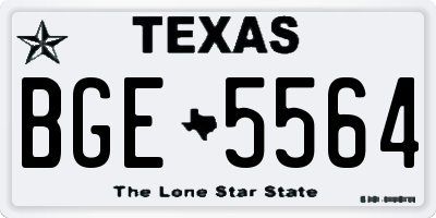 TX license plate BGE5564