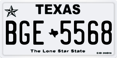 TX license plate BGE5568