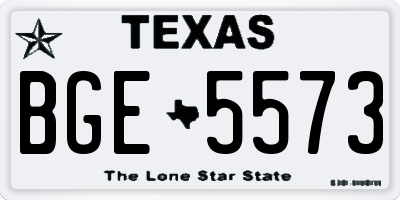 TX license plate BGE5573