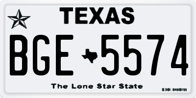 TX license plate BGE5574