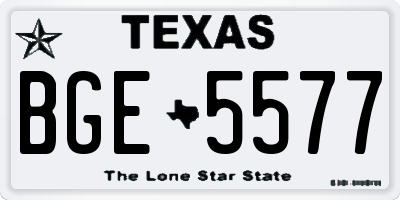 TX license plate BGE5577