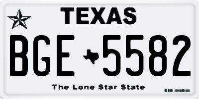 TX license plate BGE5582