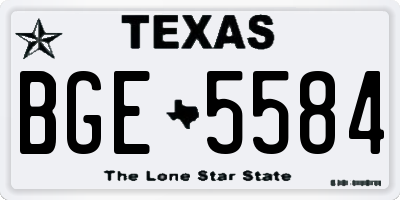 TX license plate BGE5584