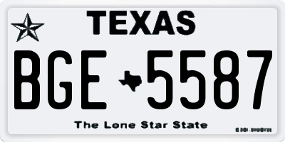 TX license plate BGE5587