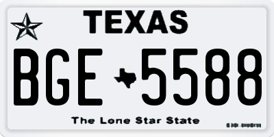 TX license plate BGE5588