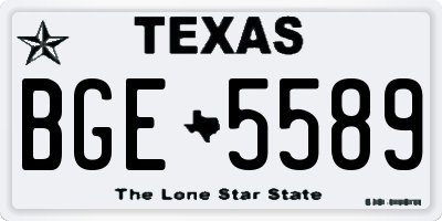 TX license plate BGE5589