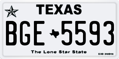 TX license plate BGE5593