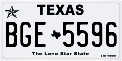 TX license plate BGE5596