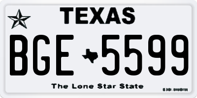 TX license plate BGE5599
