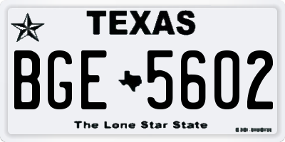 TX license plate BGE5602