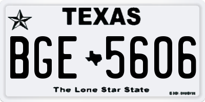 TX license plate BGE5606