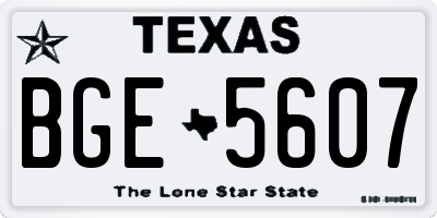 TX license plate BGE5607