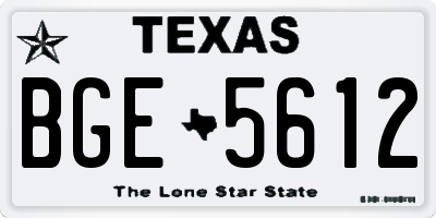 TX license plate BGE5612