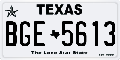 TX license plate BGE5613