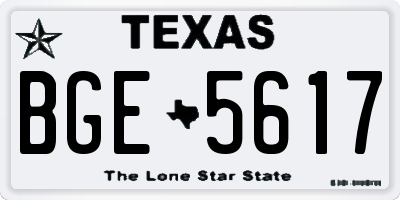 TX license plate BGE5617