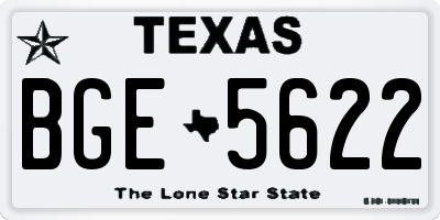 TX license plate BGE5622