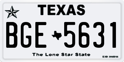 TX license plate BGE5631