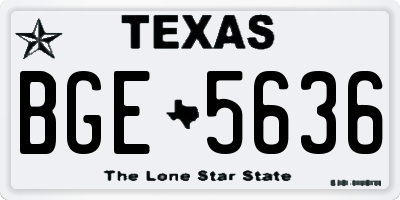 TX license plate BGE5636