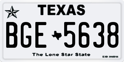 TX license plate BGE5638