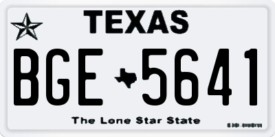 TX license plate BGE5641