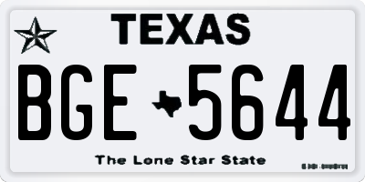 TX license plate BGE5644