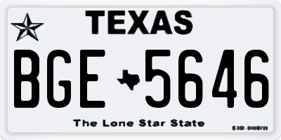 TX license plate BGE5646