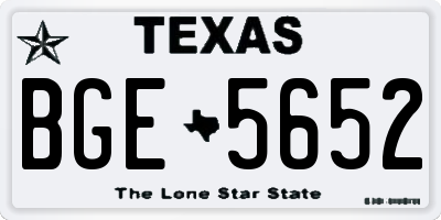 TX license plate BGE5652