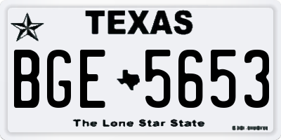 TX license plate BGE5653
