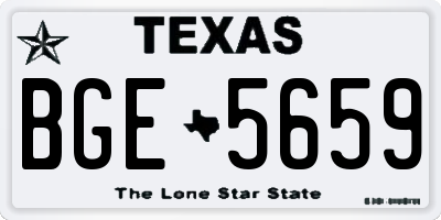 TX license plate BGE5659