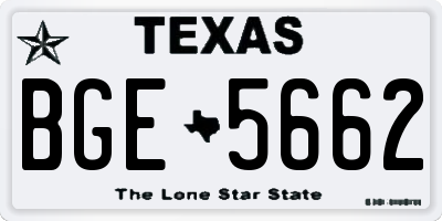 TX license plate BGE5662