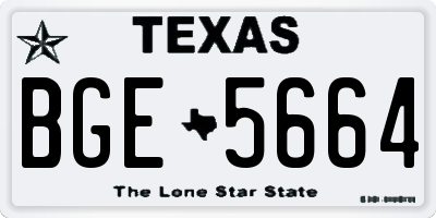 TX license plate BGE5664
