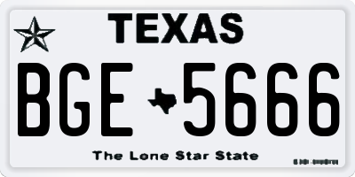 TX license plate BGE5666